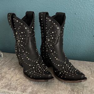 LANE Studded Leather Booties